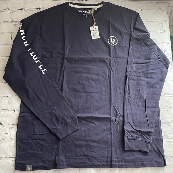 Pavilion We * People Unisex Long Sleeve Beach People Navy T-Shirt - Picture 1 of 7